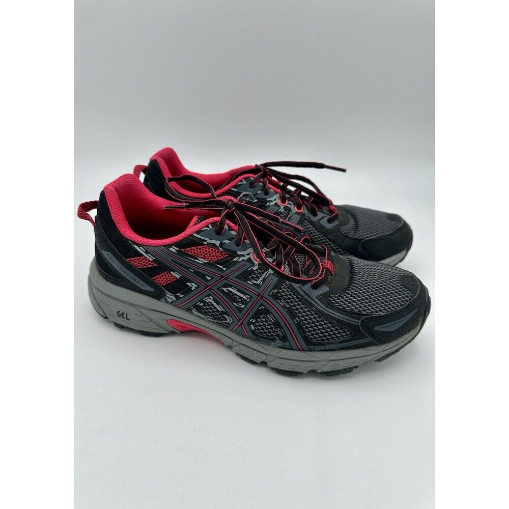GREAT COND. Asics Gel Venture 6 women’s black grey Sneakers Shoes US 8.5 EUR 40